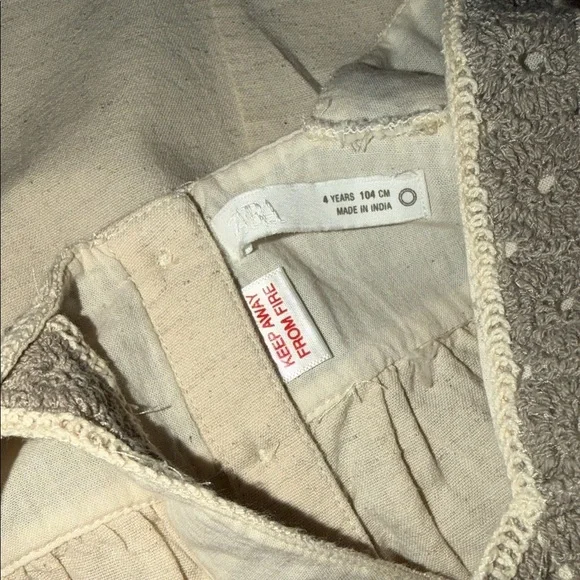 NWOT Zara Kids Beige and Brown Floral Romper 4Y - Picture 9 of 9